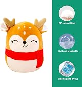 YAAVAAW 8 Inch Cute Christmas Reindeer Plush Pillow Toy Kawaii Soft Doll view 6