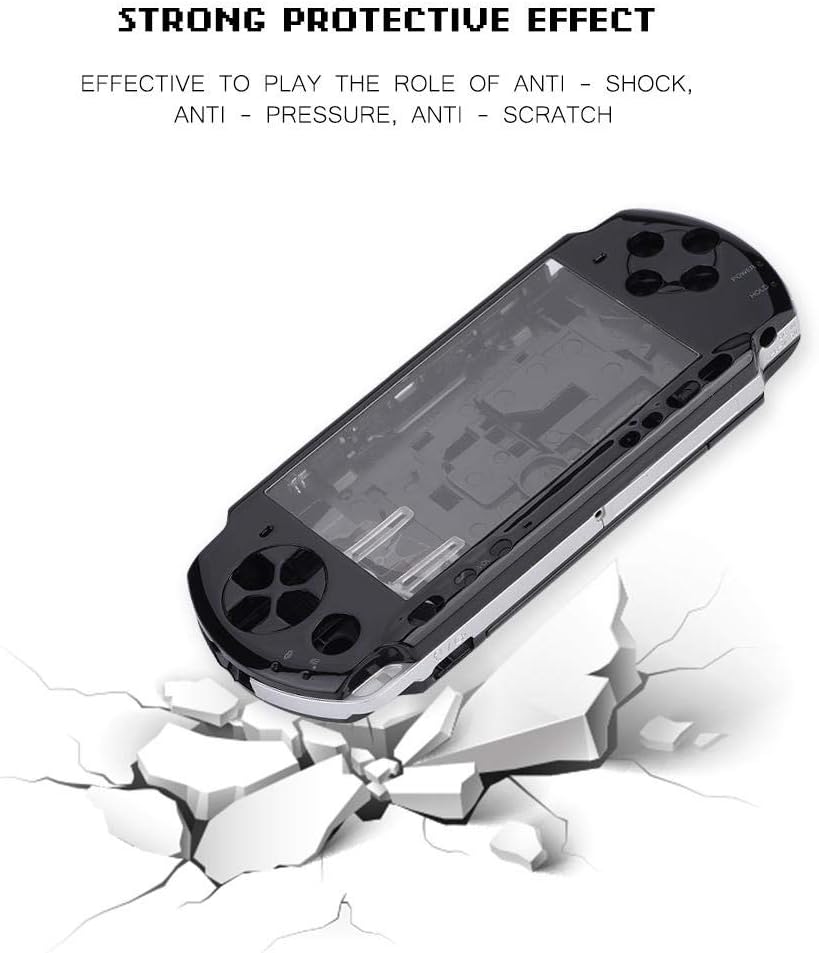 Full Housing Case for PSP 3000, Replacement Game Console Shell Cover Repair Parts for PSP 3000(Black): Electronics