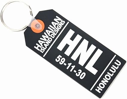 Amazon ハワイ お土産 Hid ハワイアン ホノルル Hnl キーホルダー ラバー素材 ハワイアン雑貨 ブラック Hawaiian Island Designs ホーム キッチン 通販