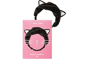 I DEW CARE Face Wash Headband - Black Cat | Spa, Soft, Cute for Makeup, Shower, Teen Girls Stuff, 1 Count