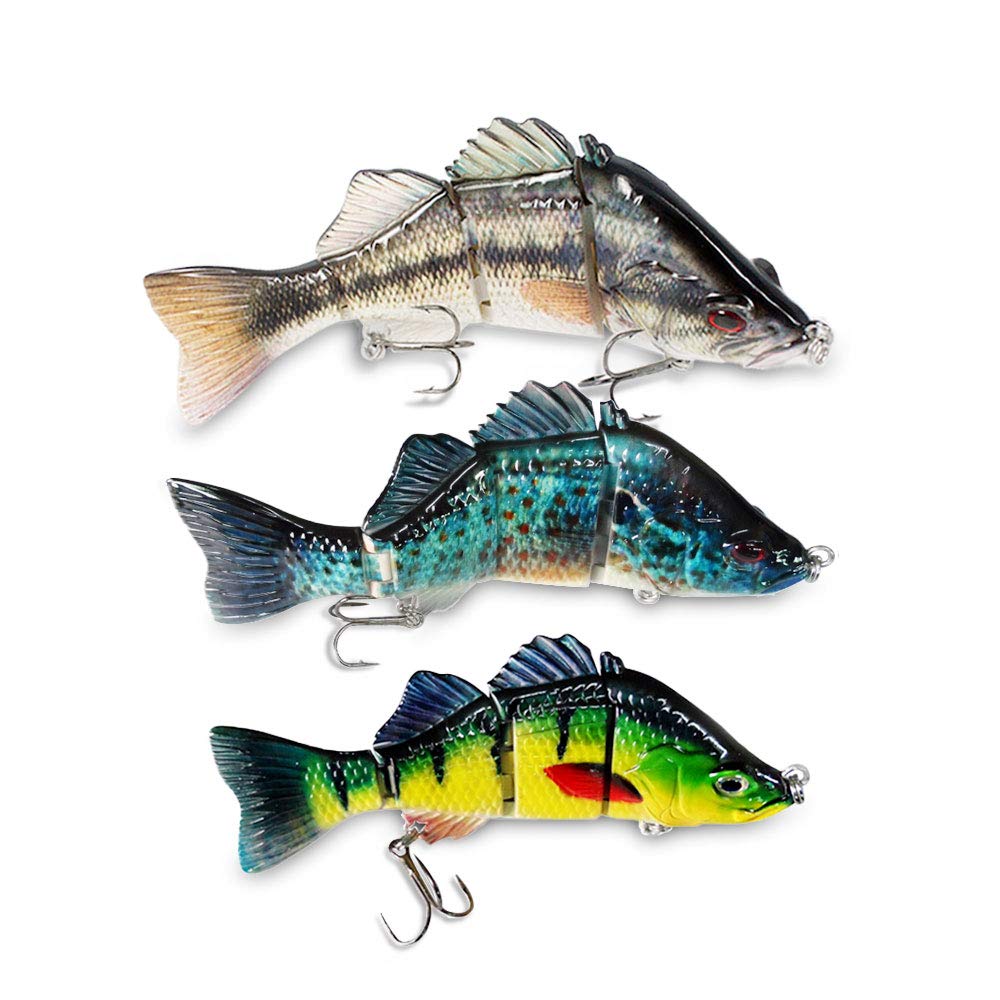 ods lure Bass Lure 4” Fishing Lure Kit Lifelike Jointed Swimbaits Mulit Section Swimbait for Bass Trout Walleye Pike (F4J01-Kit 2)
