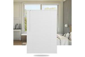 SEEYE Cordless Mini Blinds Aluminum Venetian Blind Horizontal Window Shades, 1" Slat Size - Rooming Darkening Blinds Anti-UV & Waterproof for Bedroom, Office, Easy to Install, 18" W x 64" H, White