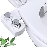 Hibbent Bidet Attachment for Toilet, Hot and Cold Water Spray Non-Electric Dual Nozzle for Frontal & Rear Wash, Adjustable Wa