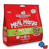 Stella & Chewy's Freeze Dried Dog Food,Snacks Super Meal Mixers 18-Ounce Bag with Hot Spot Pets Food Bowl - Made in USA (Duck Duck Goose)