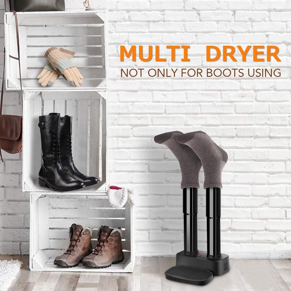 Boot Dryer - Electric 2 Shoe Dryer with Adjustable Angle & Detachable Tube, Quick Drying, Easy Control, Space Saving & Super Quiet Portable Boot Warmer Dryer for Shoes, Boots, Glove, Ski, Socks: Home & Kitchen