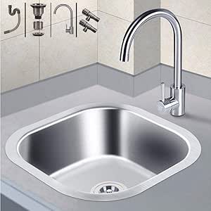 XHCP Fregadero de Cocina Fregadero de Acero Inoxidable de un tazón con