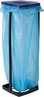 axentia Müllsackständer mit Deckel, Ständer für Müllsäcke bis 120 Liter und gelbe Säcke, Müllbeutelhalter höhenverstellbar, Kunststoff