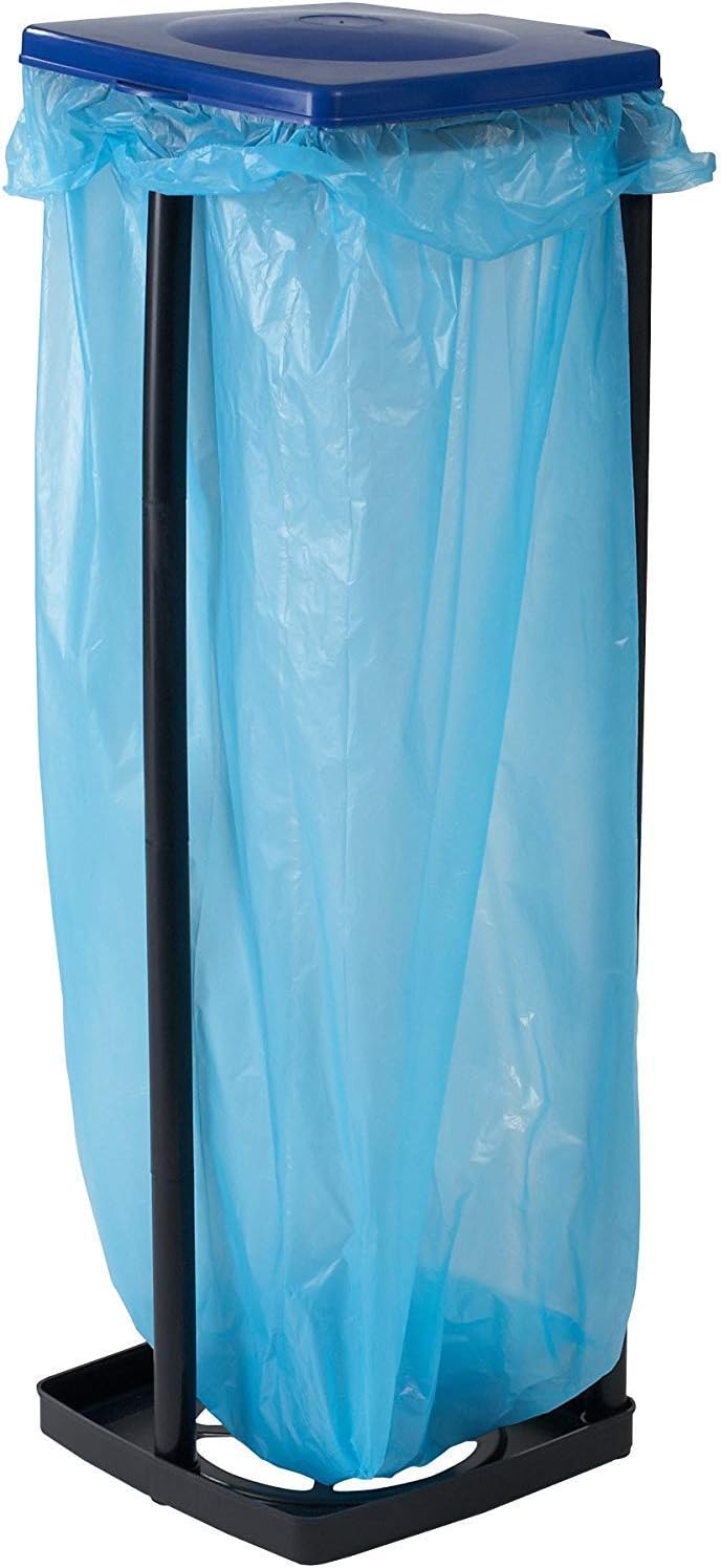 axentia Müllsackständer mit Deckel, Ständer für Müllsäcke bis 120 Liter und gelbe Säcke, Müllbeutelhalter höhenverstellbar, Kunststoff