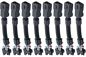 VIKKSAER 8pcs LS1 LS6 LT1 EV1 Injector Harness，Pigtails to Multec LQ4, LQ9 4.8 5.3 6.0 Delphi Adapters