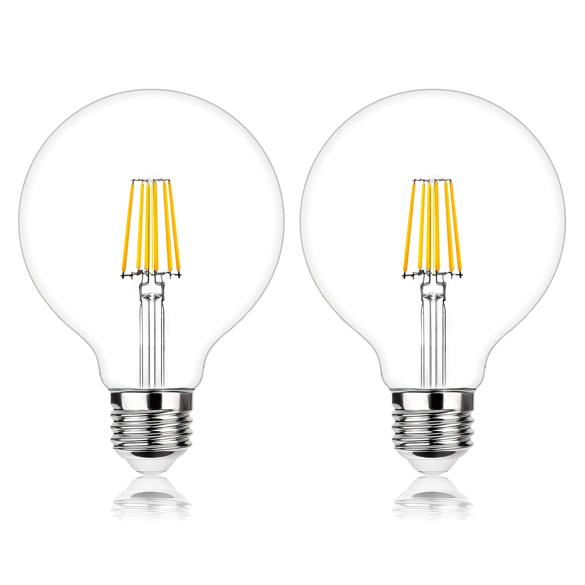 Photo 1 of VIZBMYR 2PCS G125 Globe LED Light Bulbs 8w Equivalent 60 watt,E26 Large Decorative Edison Light Bulb Oversized,Big Fancy Glass Lightbulbs 2700k Warm Light for Sputnik Chandelier (Warm Light, 2PCS)