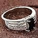 Psiroy 925 Sterling Silver Radiant Shaped Created Black Spinel Filled Promise Ring