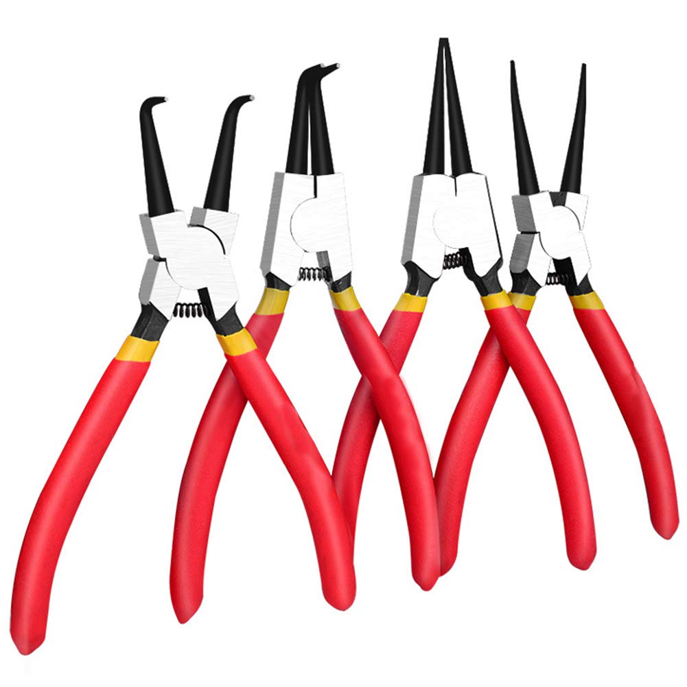 CenYC Mini Snap Ring Pliers Set,Internal/External Circlip Pliers Kit Straight/Bent For Automobiles Factory Circlip Pliers