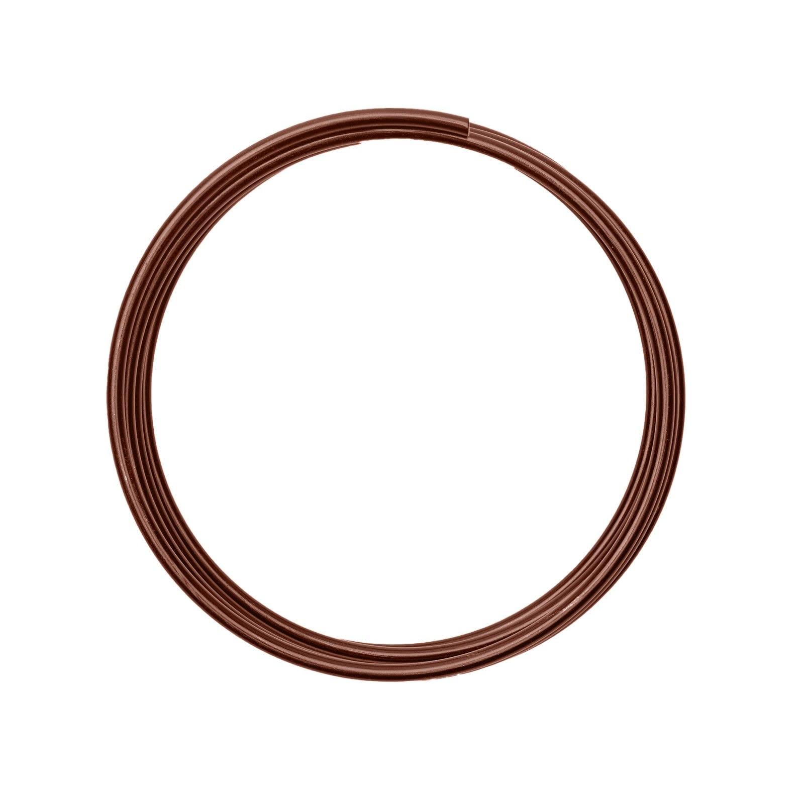 Vaessen Creative Aluminium Craft Wire 6.6 ft (2 m) x 0.16" (4 mm) Brown - Flexible Metallic Wire for Crafting, Flower Arranging, Jewellery Making and Modelling