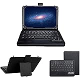 eTopxizu Keyboard Case for 7-8 Inch Universal Tablet,2-in-1 Wireless Detachable Removable Bluetooth Keyboard Leather Travel Windows Android iOS Carrying Cases Cover Holder Folio+Stand(Black)