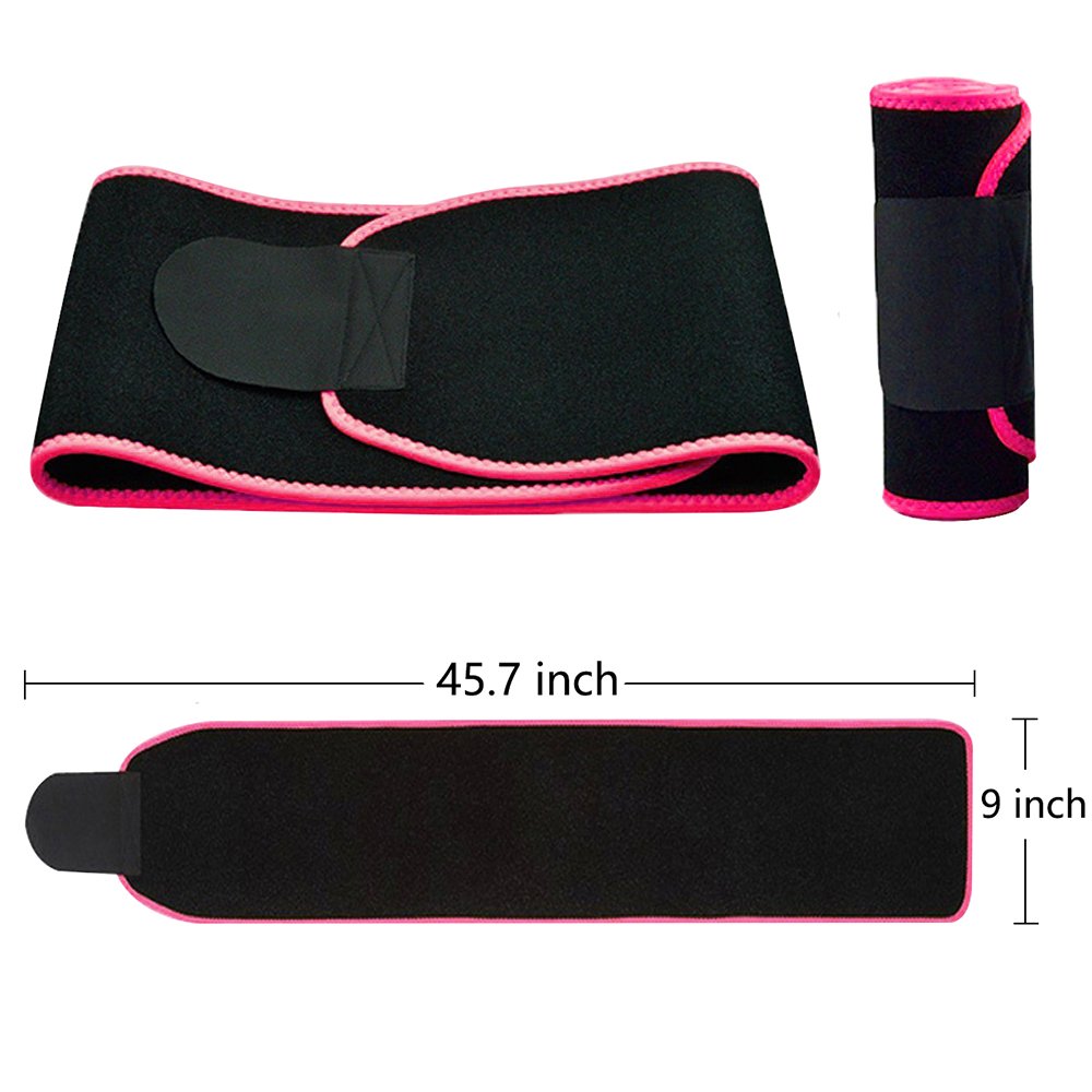 Waist Trimmers,Adjustable Waist Trimmer for Men and Women to Loose Weight and Keep Fit,Best Back Belt Support For Men Women, Back Support Belt For Squats, Deadlif,Thrusters Lifting Belt For Powerlift (Red piece, Large)