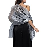 Ladiery Silky Shawls and Wraps for Evening Dresses: Women Sheer Soft Bridesmaid Wedding Formal Party Organza Shawl
