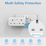Mscien 4 Outlet USB Plug Adaptor UK 13A 3 USB Ports Dual 2 Pin Bottom Socket view 7