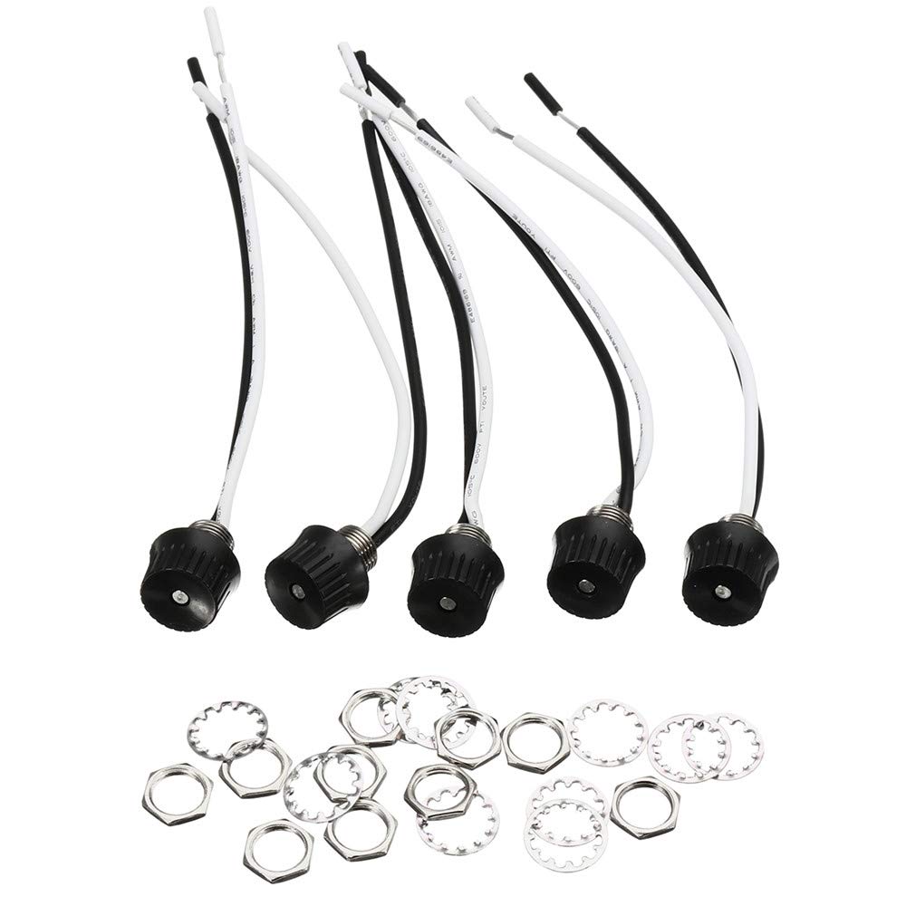 ChaRLes 5Pcs Rotary Type On/Off Canopy Switches Metal Switch Nut Rotating Switches With 4 Inch Wire