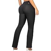 Fiorella Shapewear Pantalones Colombianos Levanta Cola Bota Campana 544BL | Butt Lifting Leather Effect Bootcut Jeans Push Up Black
