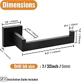 HITSLAM Matte Black Toilet Roll Holder Wall Mounted 304 Stainless Steel 2 Pack view 5