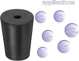 sourcing map Rubber Tapered Plug 14-19mm Solid Test Tube Bungs Stopper with view 4