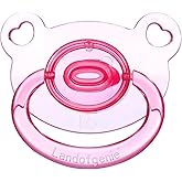 Landofgenie Large Shield Adult Size Pacifiers Bear Shape Transparent Design Pacifier Pink