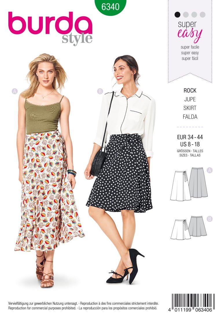 Burda Style Sewing Pattern B6340 Misses' Wrap Skirt