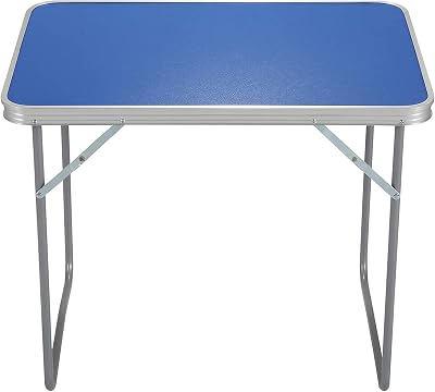 Unibos Camping Table Portable Folding Aluminium Picnic Table Blue 15Kg Load