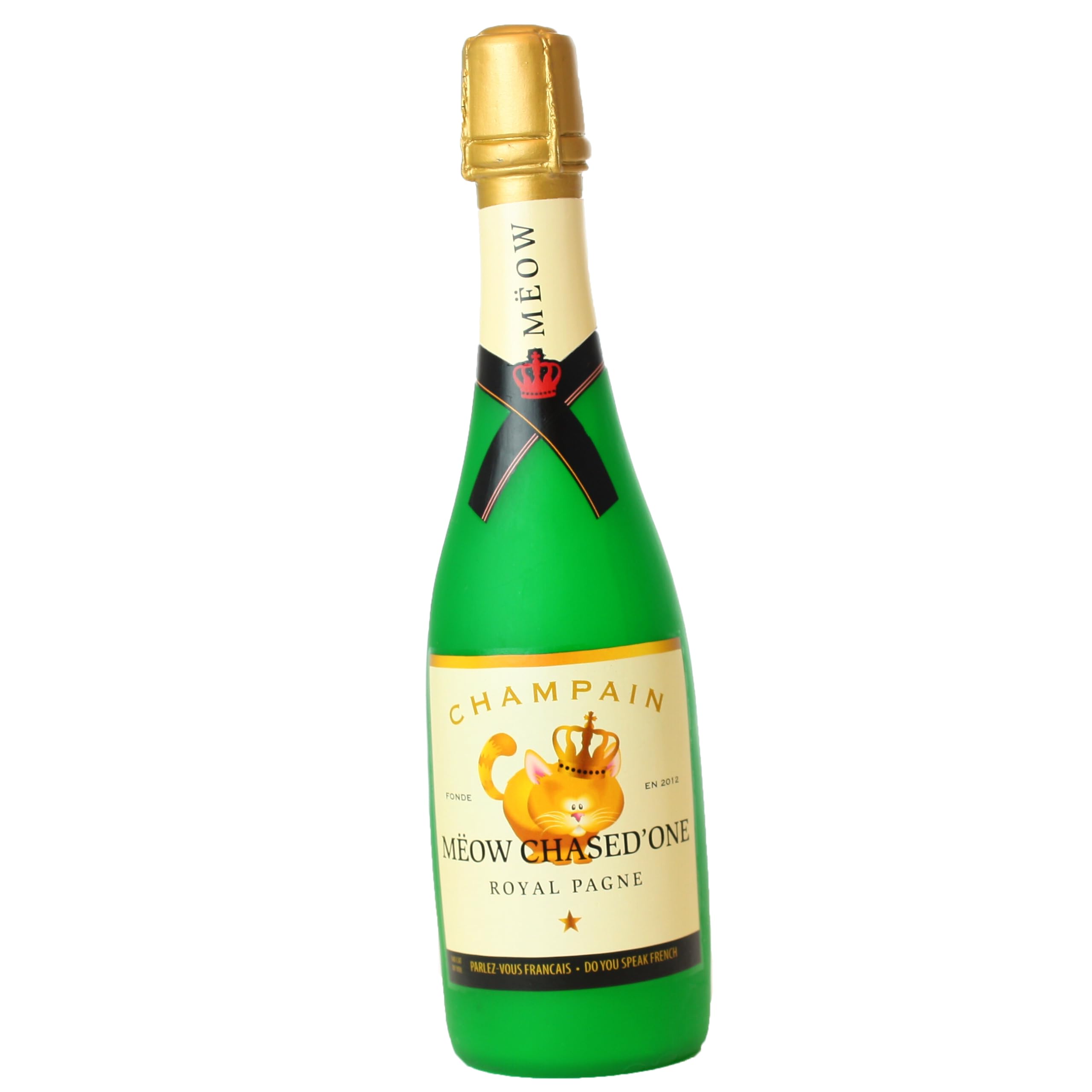 Silly Squeakers Wine Bottle Meow Chased One