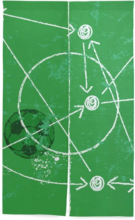 Amazon Nikivivi 間仕切りカーテン サッカーイラストw戦術描画ボール パーソナライズされたカスタマイズ パーティションキッチンレストランホール出口部屋装飾 洗練されたシンプルなスタイル カーテン オンライン通販