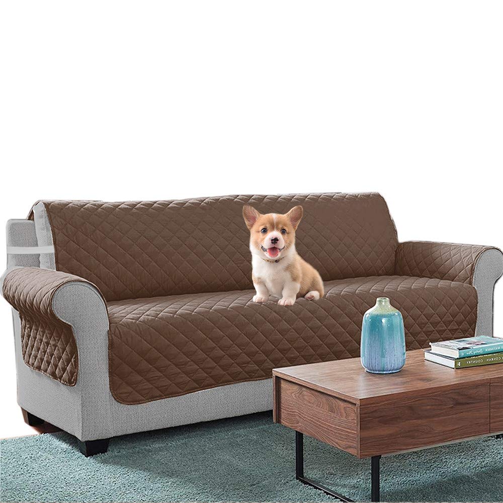Relarr Water proof Sofa Covers Couch Slipcovers Furniture Protector, Pet Sofa Protector, Non-slip design with Silica gel point Machine Washable (3 seaters, Coffee)