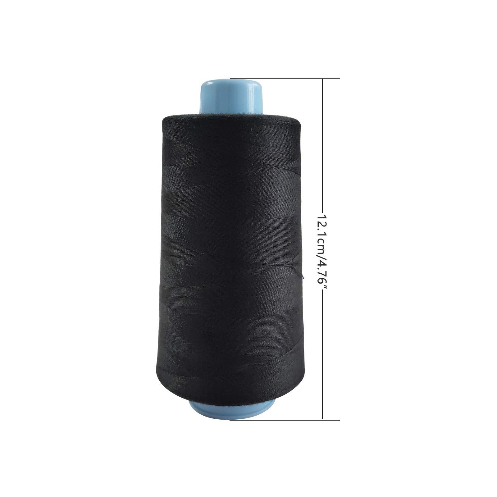 2 Spools Polyester 3000 Yards Sewing Thread Spools, 40/2 Thread for Sewing Machine, Heavy Duty Household - White and Black
