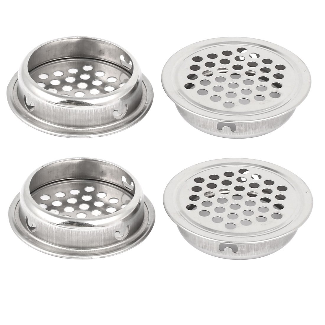 Sourcingmap 35mm Dia Metal Round Shape Flat Mesh Hole Air Vent Ventilation Louver 4pcs