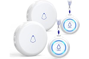AMHEY Caregiver Call Button for Elderly Seniors: Wireless Caregiver Pager, Nurse Call Panic Buttons Patient Help Alarm, Personal Wearable Emergency Alert System for Elderly Senior at Home (500 Ft Range)