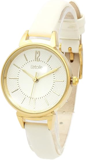 Amazon Fv07 Gowh 腕時計 レディース ラウンド シンプル ウォッチ レザー 女性用 ゴールド 白 ホワイト 並行輸入品 レディース腕時計 腕時計 通販