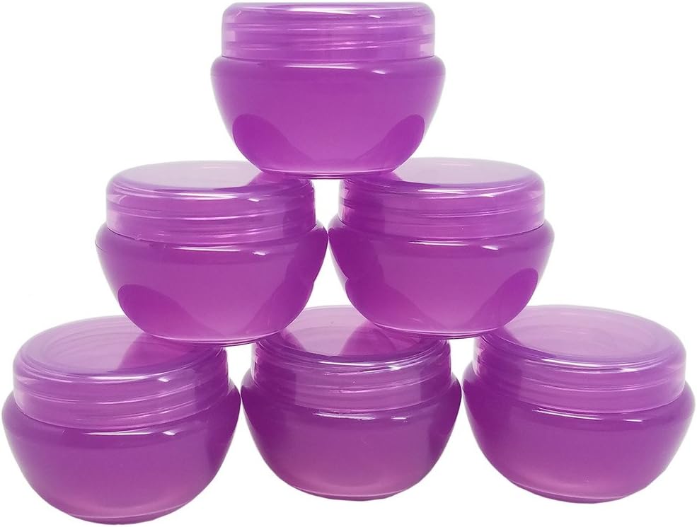 Beauticom10G/10ML Frosted Container Jars with Inner Liner for Scrubs, Oils, Salves, Creams, Lotions, Makeup Cosmetics, Nail Accessories, Beauty Aids - BPA Free (12 Pieces, LIGHT Purple)