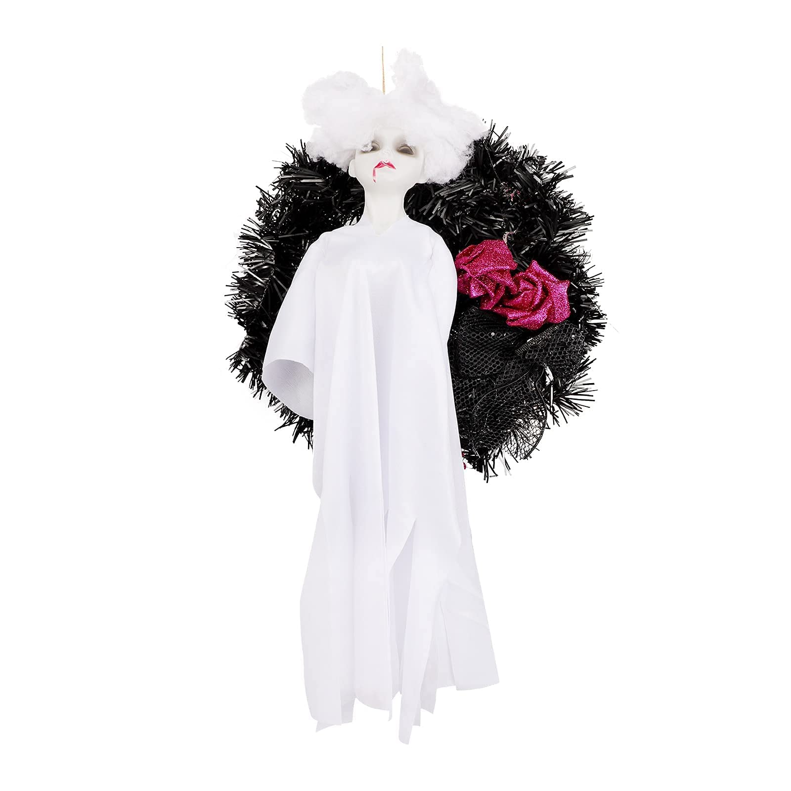 Halloween Ghost Wreath Creepy Halloween Wreaths Decoration Hanging Halloween Skull Ghost Door Hanger Halloween Hanging Garland Gothic Ornament Decoration For Indoor Outdoor Door Window Wall Decoration