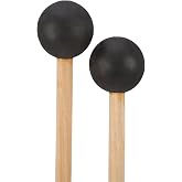 Shappy Rubber Xylophone Mallet Bell Mallets Percussion 15 in Long (Black) | Percussion Music Mallets with Wood Handle, Glockenspiel Mallet, Bell Set Sticks, Rubber Head, Pair