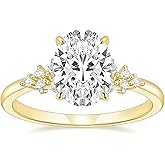 TIGRADE 3CT Engagement Ring Oval Cut Cubic Zirconia Promise Ring Round CZ Eternity Wedding Band for Women Size 3-12