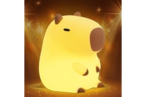 Attivolife Capybara Night Light for Kids, Animal Silicone Night Lamp USB Rechargeable, Touch Control with Dimmable & Timer, Cute Home Bedside Decor Portable, Kawaii Birthday Xmas Gift for Girl Boy