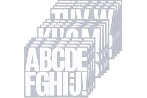 BINLINHONGO 140 Large Alphabet Stickers, 12 Sheets 3 Inch Self-Adhesive Vinyl Letters Sticker Decals for Mailboxes, Doors, Trucks, Classroom Decor, Suitable for Indoor and Outdoor - White