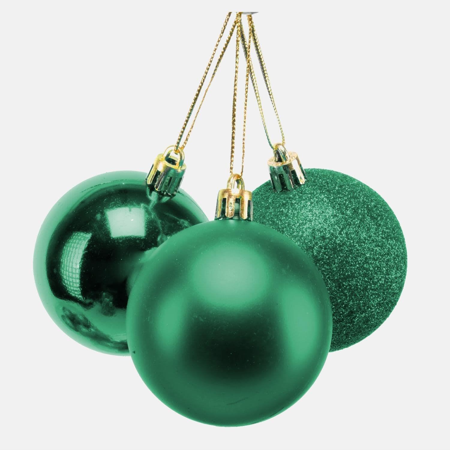 10cm/3Pcs Christmas Baubles Shatterproof Emerald Green, Christmas Tree Decorations Ball Ornaments Balls Xmas Hanging Decorations Holiday Decor - Shiny,Matte,Glitter — image 1