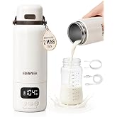 Portable Bottle Warmer for Travel | Cordless Battery & AC Powered Dual Heating | Fast Baby Milk Warmer for Breastmilk, Formul