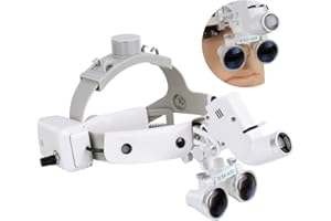 CARESHINE Binocular Loupes Glasses Headband Magnifier with LED Light 3.5X-420