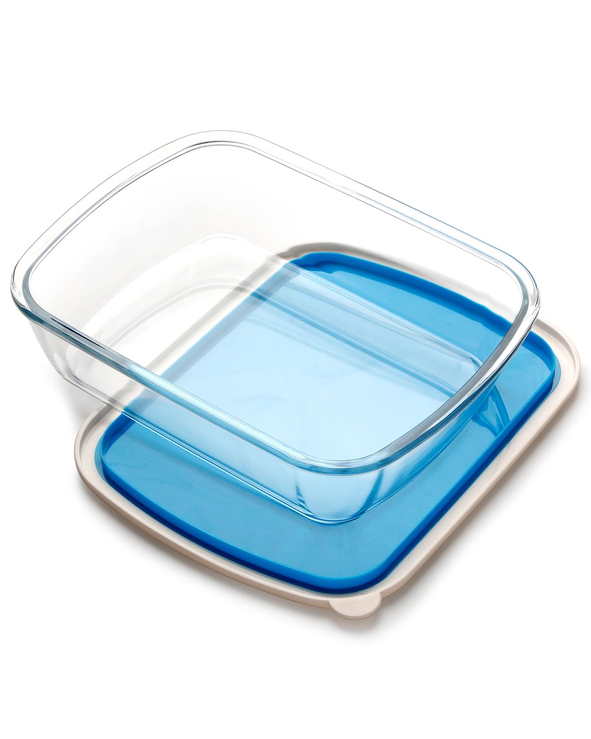 NUTRIUPS 3L Rectangle Glass Lasagne Dish with BPA Free Plastic Lid, 23 x 29cm LARGE and DEEP Lasagne Baking Dish for Oven