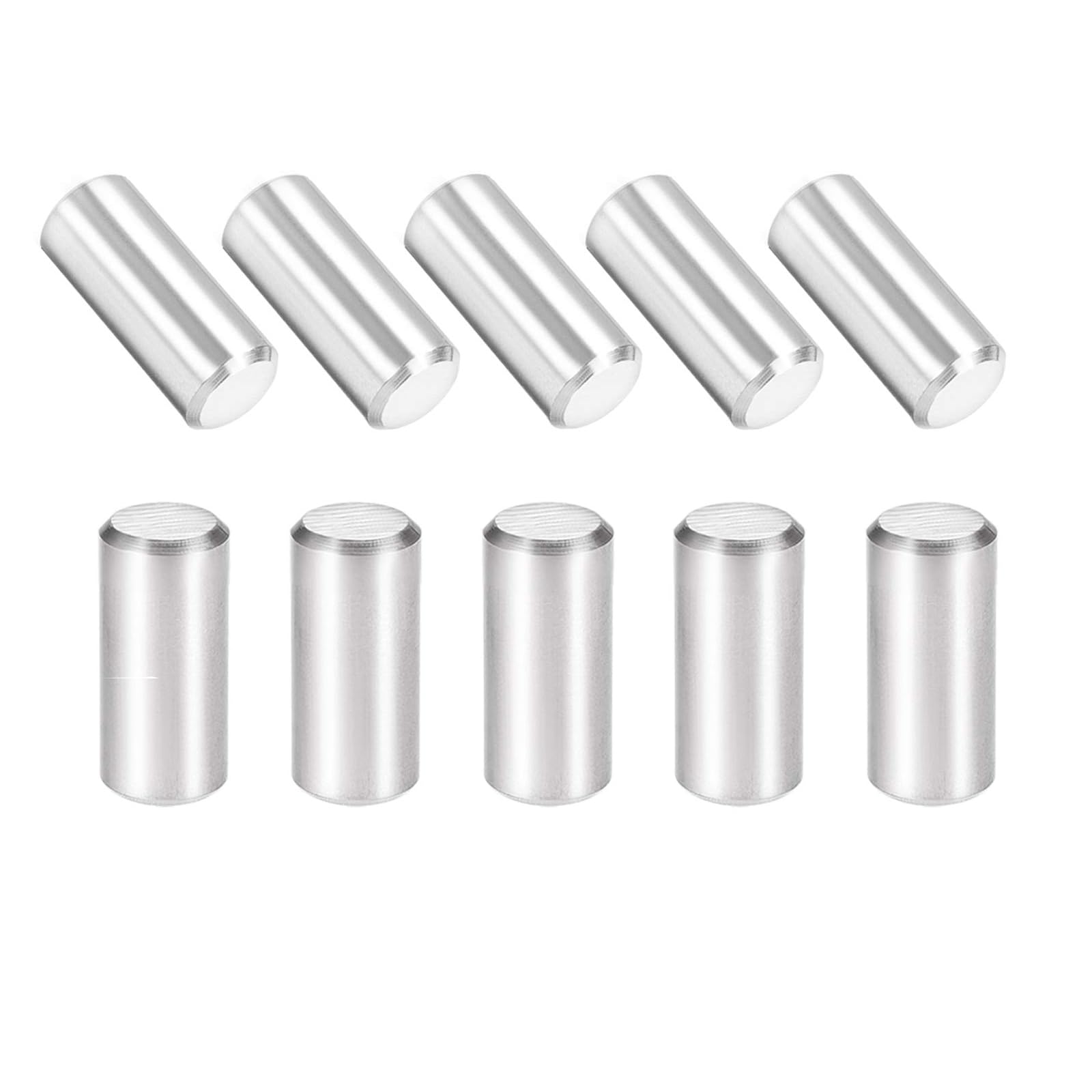 Unifizz 10Pcs 10 x 20mm Dowel Pin 304 Stainless Steel Shelf Pegs Support Shelves Silver Tone