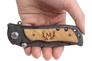 Fanfoobi Laser Engraved Pocket Knife with monogrammed from A-Z