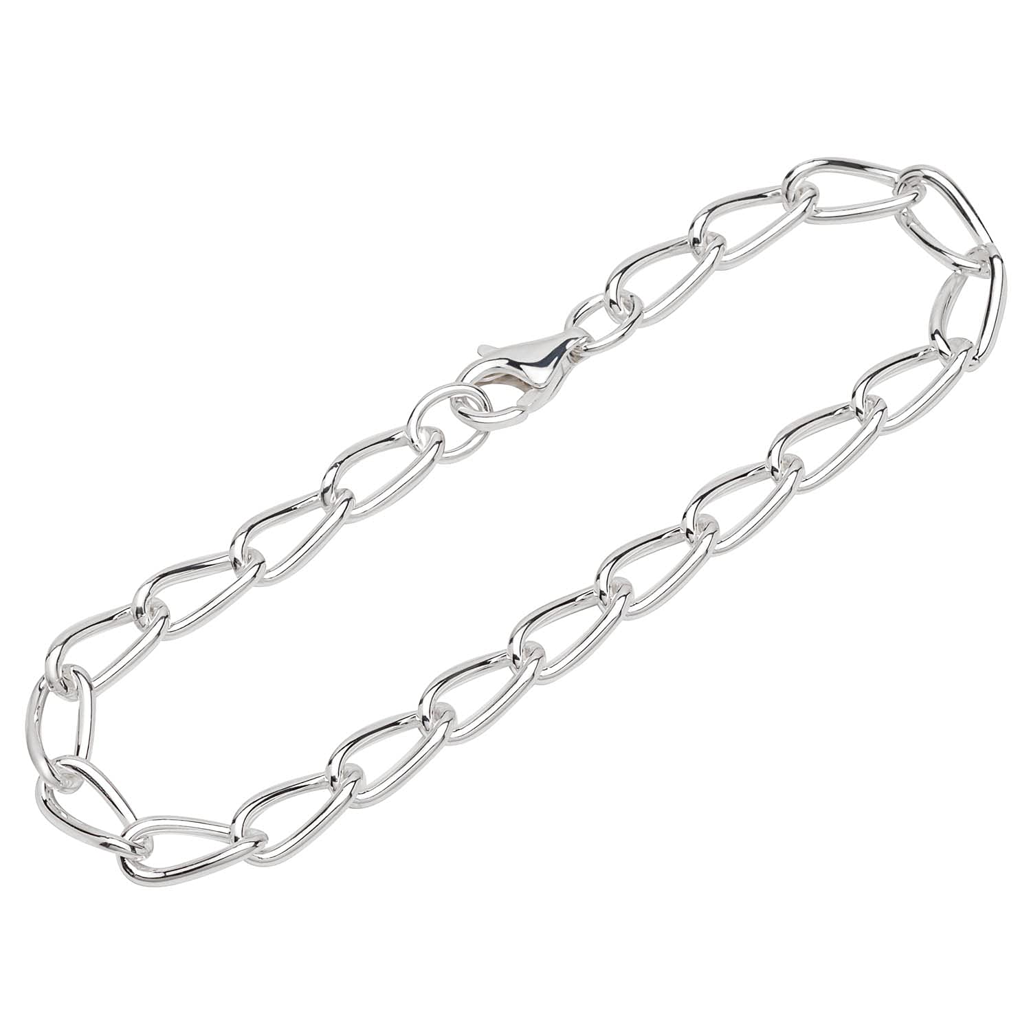 NKlaus bracelet 925 sterling silver 20cm long curb chain round unisex bracelet exquisite 12135