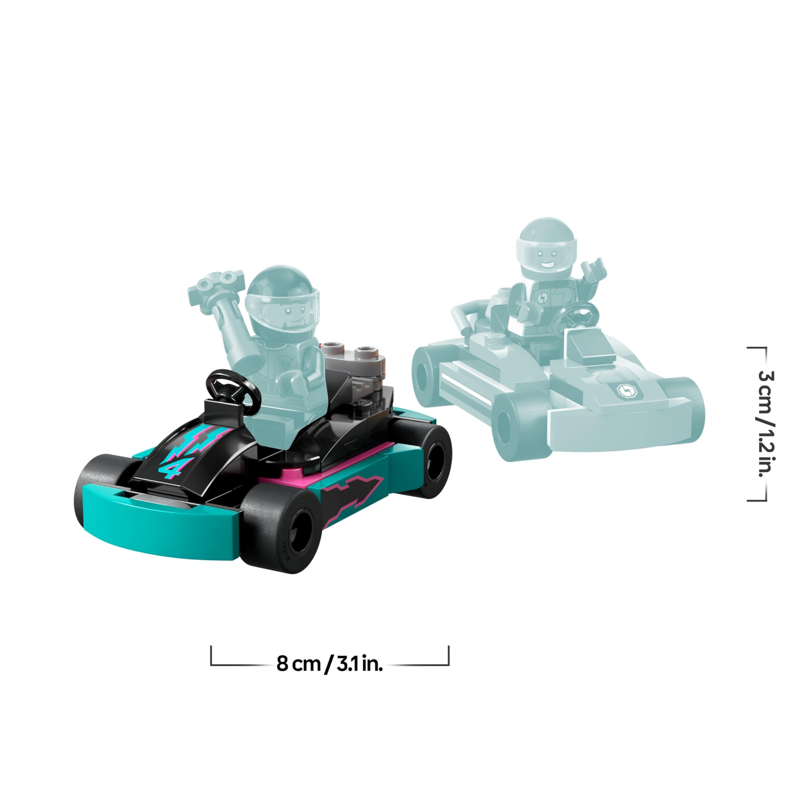 LEGO City Go-Karts mit Rennfahrern, Set mit 2 Rennfahrer-Minifiguren und Rennautos, Auto-Spielzeug ab 5 Jahren für Jungs und Mädchen, lustiges Geschenk für Kinder 60400 6