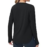 THE GYM PEOPLE Women's Long Sleeve Workout Shirts Lightweight Cotton Running Yoga Tops with Thumb Hole